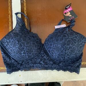 NWT Maidenform Pure Comfort Lace Longline Wireless 3 Way Convertible Bralette